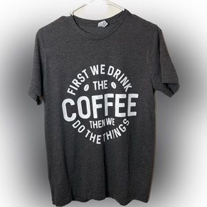 Coffee tee shirt size medium grey